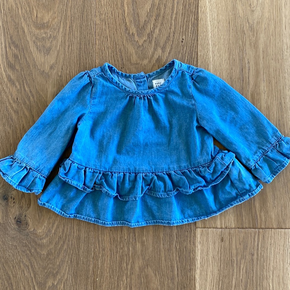 Baby Gap Girls Chambray flutter shirt